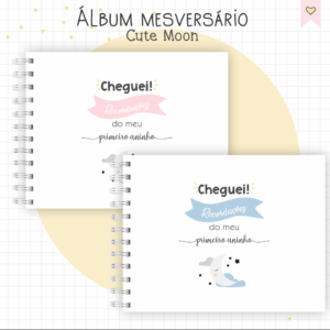 Álbum Mesversário Cute Moon | Arquivo Digital