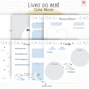 Livro do Bebê Cute Moon| Arquivo Digital