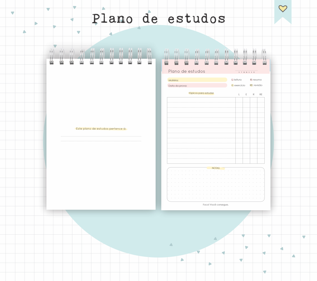 Plano De Estudos Diário | Arquivo Digital – Cute B.