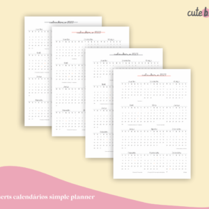 Inserts Calendários Simple Planner